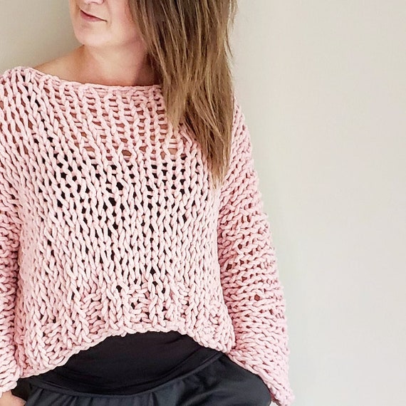 Boho Meets Grunge Top Chenille Sweater, Knitted Oversized Sweater, Knit  Crop Top, Airy Knitted Shrug, Bulky Knit, Sweater, Knitted Sweater -   Canada
