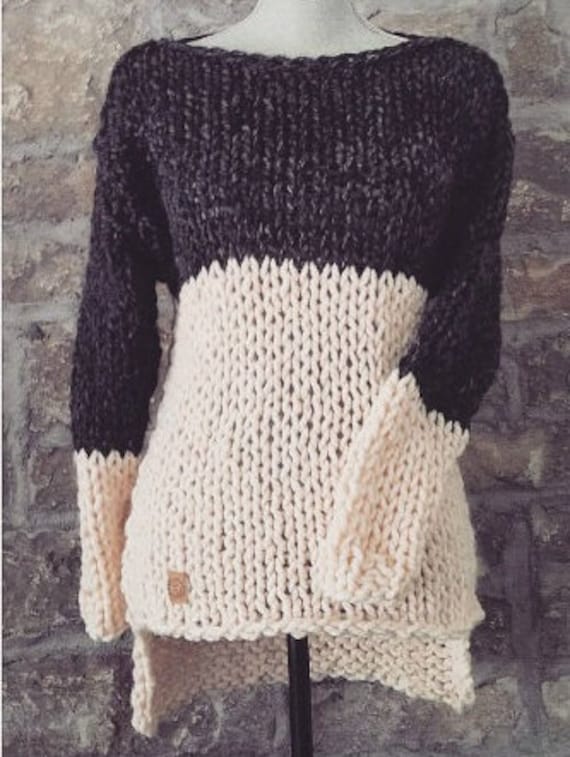 Chunky color block sweater cheap