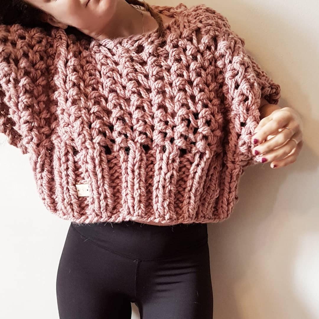 Rustik Bomber Top - Knit Sweater, Chunky Knit Top, Knit Vest, Chunky Knit Top, Baggy Sweater, Oversize Sweater, Handknit Top