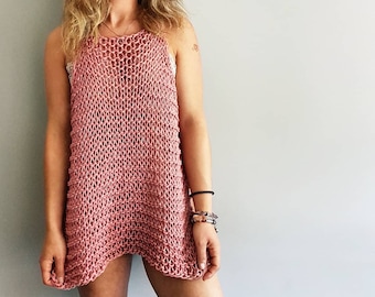 Loosey Goosey Tank Top - Loose-knit tank top, bikini cover-up, knitted top, summer t-shirt, knitted summer tank top