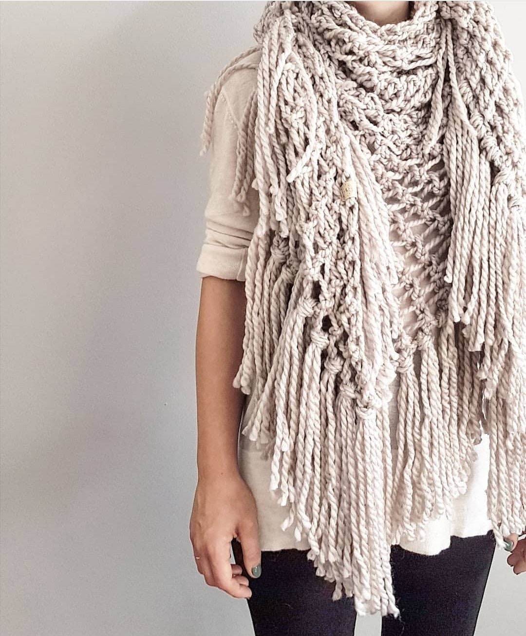 Knitting Pattern for the Knotty Scarf With Fringe Knitting