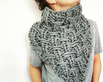 Chunky Knit Dickey Scarf Pattern: Easy Triangle Cowl (PDF Pattern)