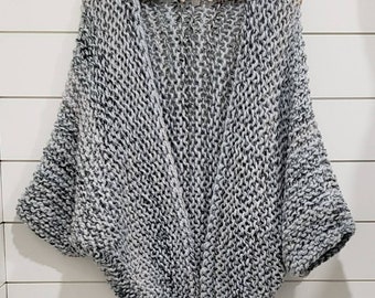 Slouchy Yoga Shrug - Knitted shrug, chunky knit top, knit sweater, kimono, knitted cardi, knitted cardigan, baggy sweater, oversize sweater