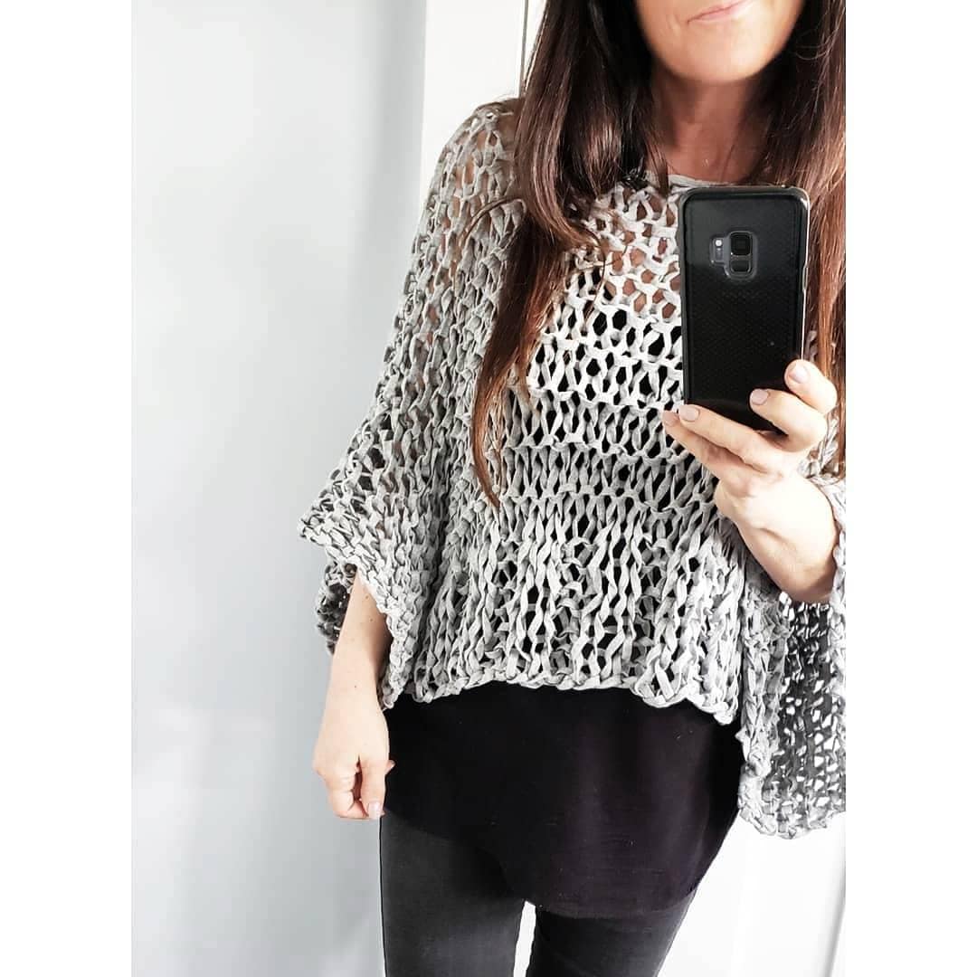 Knitting Pattern for Go-With-The-Flow Jersey - Easy knit sweater patt…