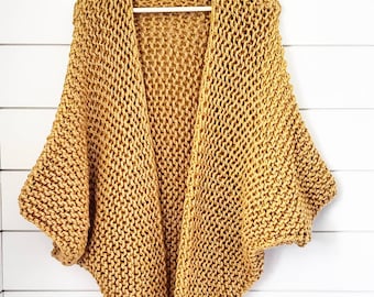 Slouchy Yoga Shrug, Slouchy Knit Shrug: Chunky Wool Blend Cardigan, girlfriend sweater