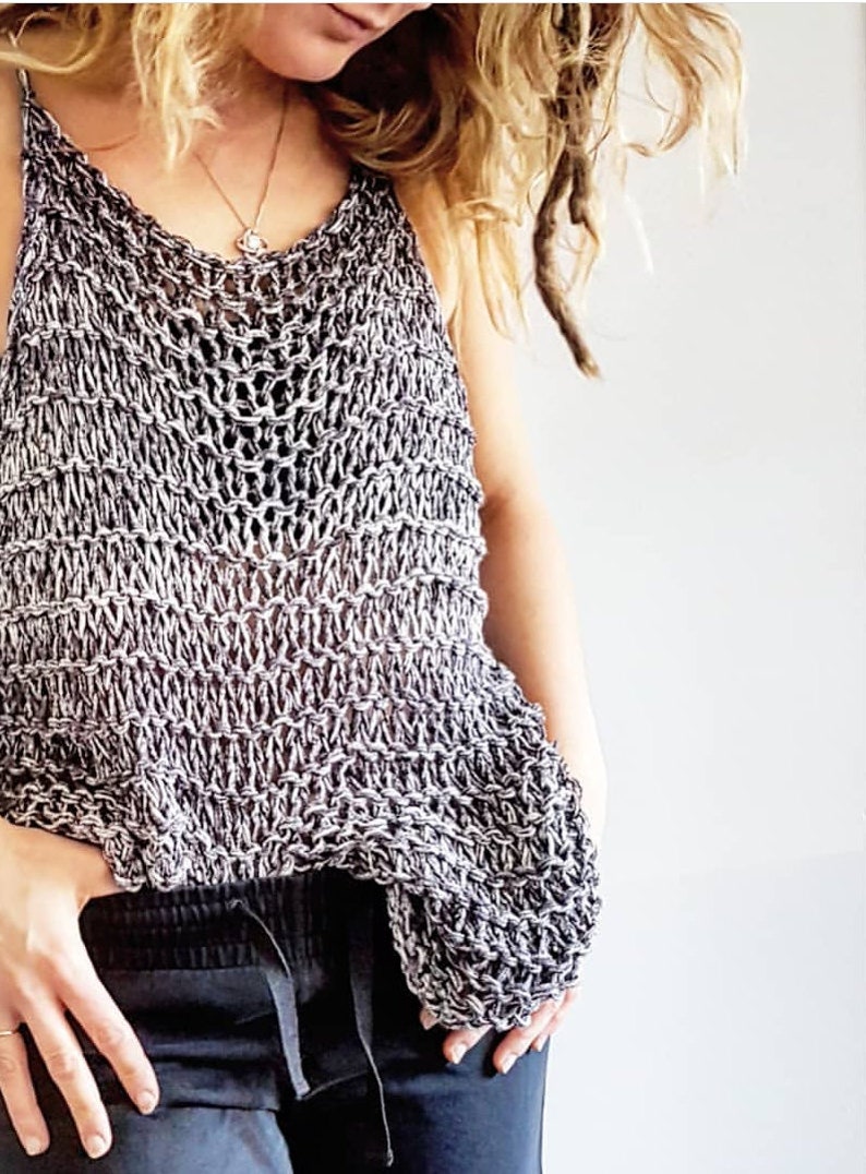 Knit Pattern for the Loosey Goosey Tank Top Easy Knitting Etsy UK