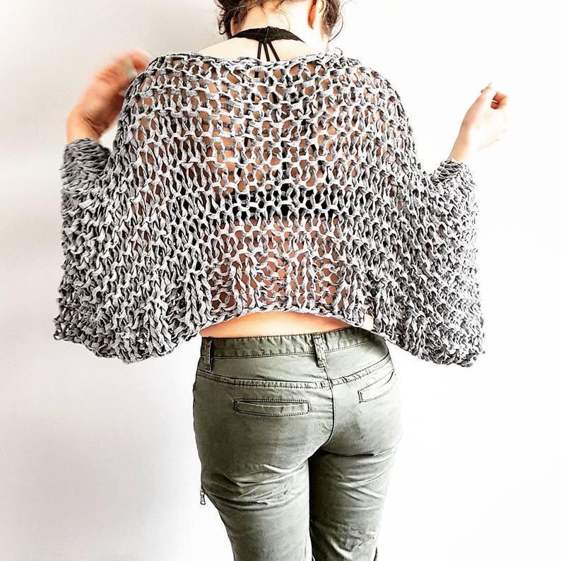 Knitting Pattern for Go-With-The-Flow Jersey Easy knit sweater pattern, summer knit pattern, loose knit pattern, crop top knit pattern image 2