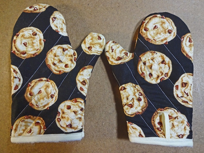 Child or Junior Oven Mitts Pair Chocolate Chip Cookies Etsy