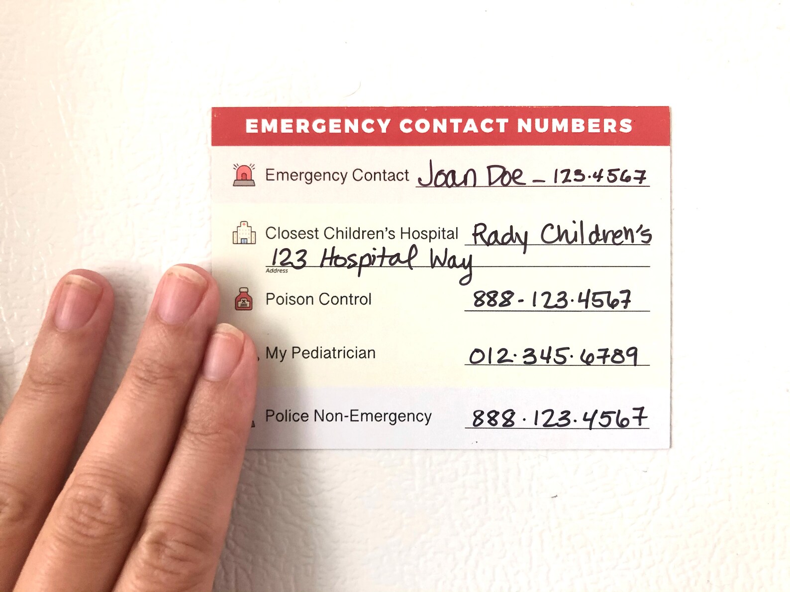 Emergency Fridge Emergency Phone Number Quick Etsy