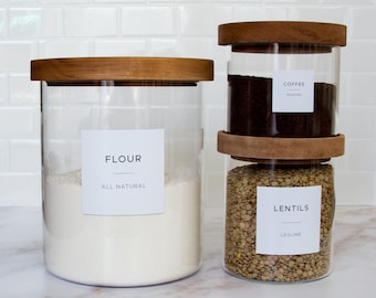 Minimalist Modern Pantry Labels • Waterproof and Oil Resistant • Organize Your Pantry