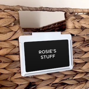 Flat Black Minimalist Custom Adhesive Bin Labels • Waterproof and Oil Resistant Stickers • Organize Your Home