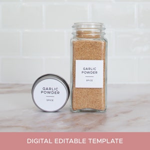 1.5&quot; Modern Minimalist Spice Labels • 1.5&quot; Round Labels • Digital Template