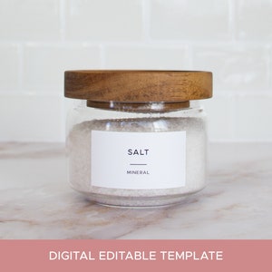 2.25x1.25&quot; Modern Minimalist Spice Labels • Digital Template