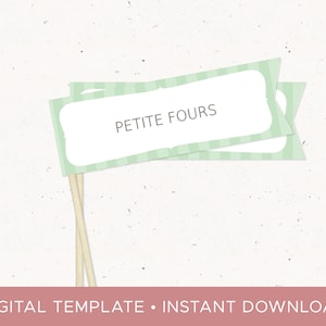 Drapeaux de couleur personnalisables à rayures • Décorations pour cupcakes et étiquettes alimentaires • Modèle numérique • À utiliser avec des brochettes à cocktail de qualité supérieure