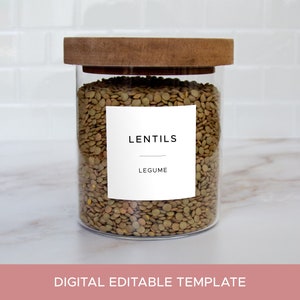 2.5&quot; Minimalist Modern Pantry Labels • 2.5&quot; Square Labels • Digital Template