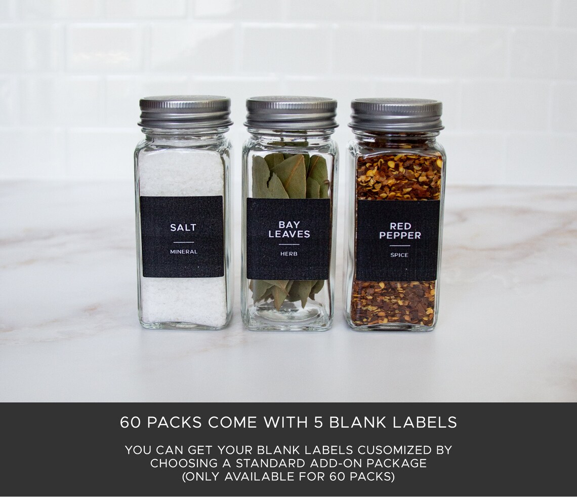 Modern Chalkboard Spice Labels Waterproof and Oil Resistant Etsy