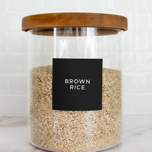 Plain Text Black Pantry Labels • No Frills Plain Text • Waterproof and Oil Resistant • Pantry Organization • Multiple Sizes