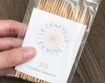 4" Premium Bamboo Cocktail Skewer • Extra Long Picks • Food and Cupcake Toppers