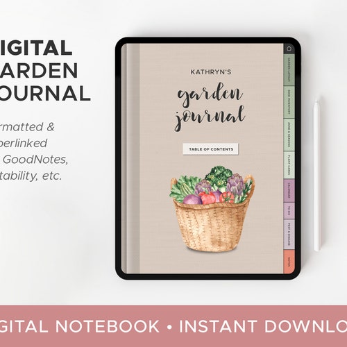 Digital Garden Journal Garden & Yard Planning Notebook for Etsy