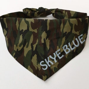 Custom Dog bandana / Personalized dog bandana /  embroidered bandana / Camo dog scarf / custom gift for dogs / personalised dog scarf / camo