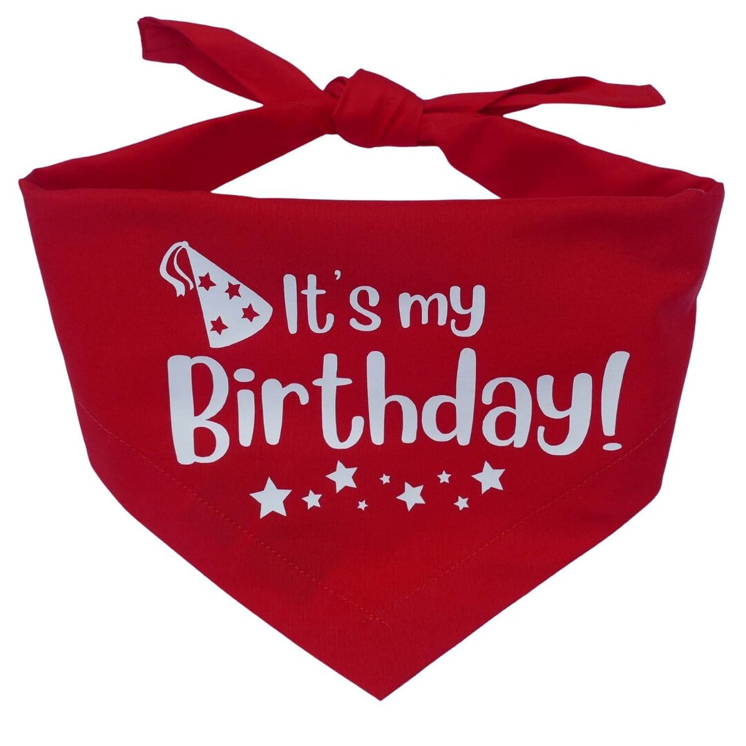 It's My Birthday Dog Bandana / Red Birthday Bandanas / Etsy