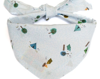 Summer Camp dog bandana / Tent holiday dog accessory / cat bandanas / tie on bandanas / holiday gifts for dogs /  summer bandanas