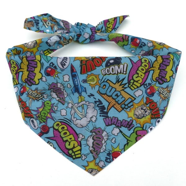 Comic-Hundehalstuch / coole Bandanas / Krawatte am Halstuch / Cartoon-Hundeschal / Hundehalstuch / grooviges Hundeaccessoire