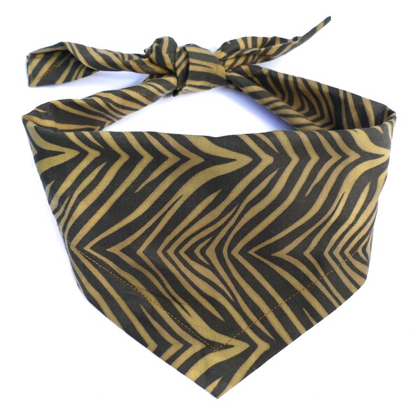 Zebra Print Dog bandana / Tie on Safari bandana / Animal print bandanas /  UK handmade dog accessories / Free UK delivery / best dog gifts!
