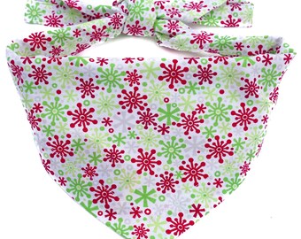 Christmas Dog Bandana / Snowflake Bandana / cute pet accessory / Handmade bandanas