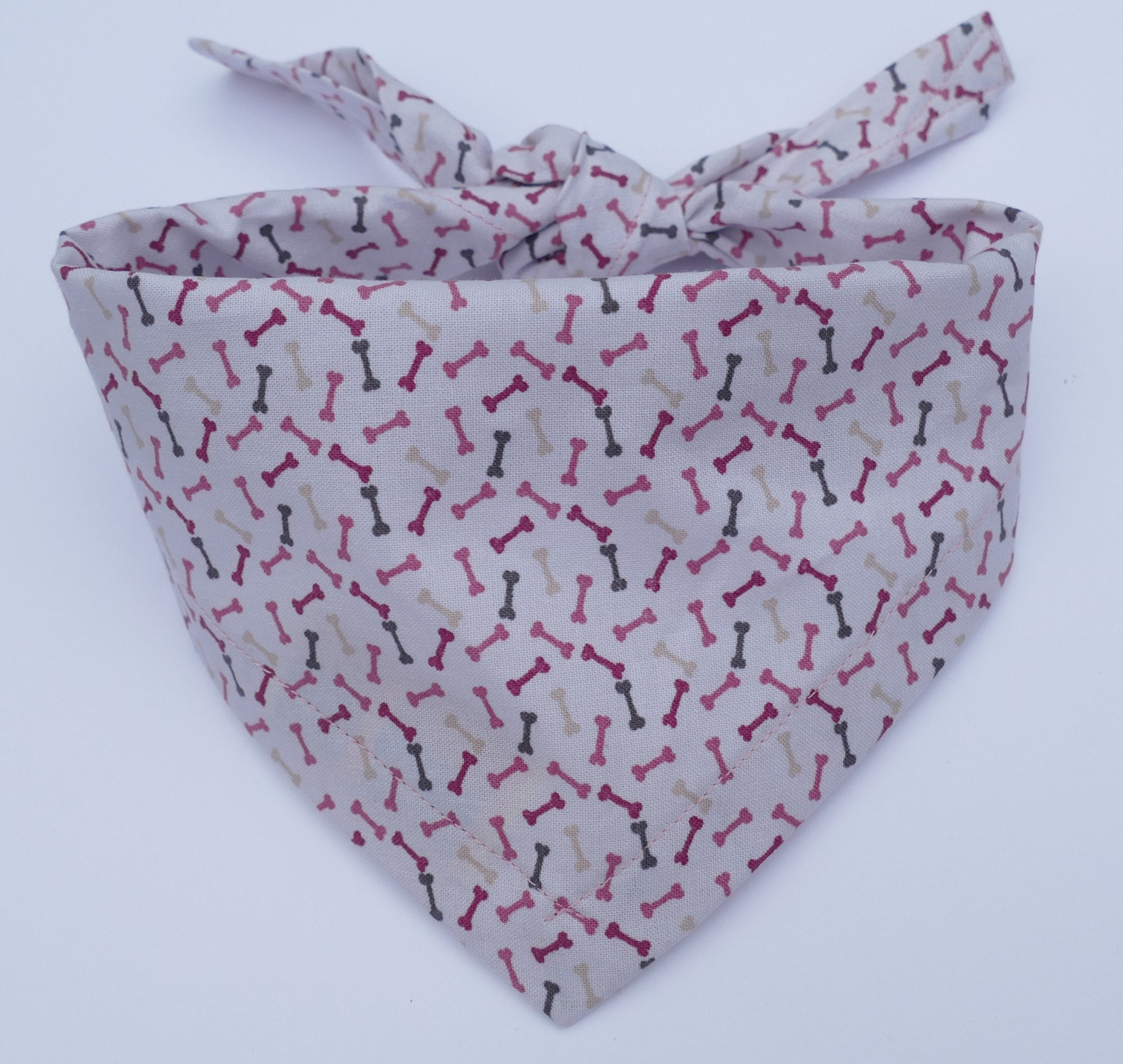 Bones Dog Bandana / Pale pink bandana / cute Puppy bandanas / Etsy