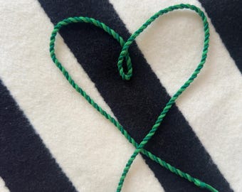 Green Tonal Needlepoint Cording for Ornament or Bag Charm