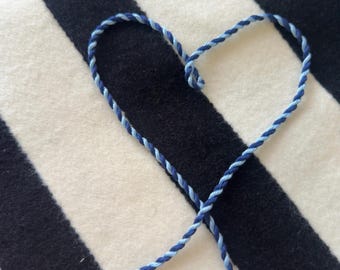 Blue Tonal Needlepoint Cording for Ornament or Bag Charm