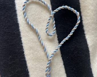 Blue & Silver Needlepoint Cording for Ornament or Bag Charm