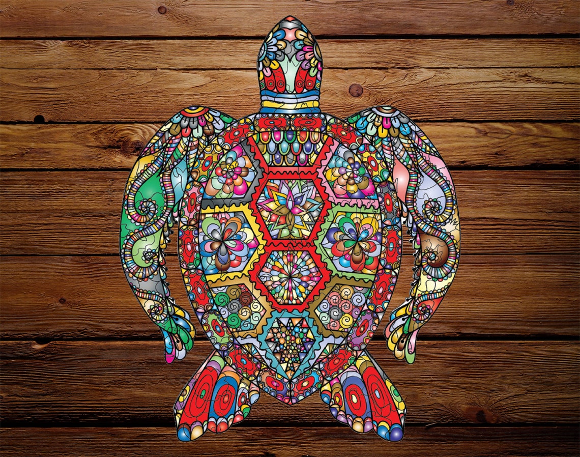 Wooden Jigsaw Puzzles For Adults Wood Puzzle Turtles Laser Cut Etsy