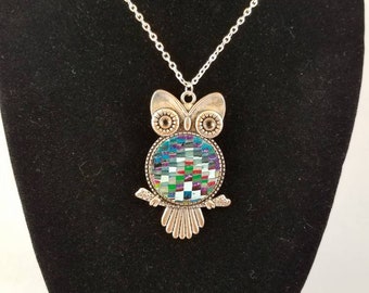 Quilted Owl Pendant