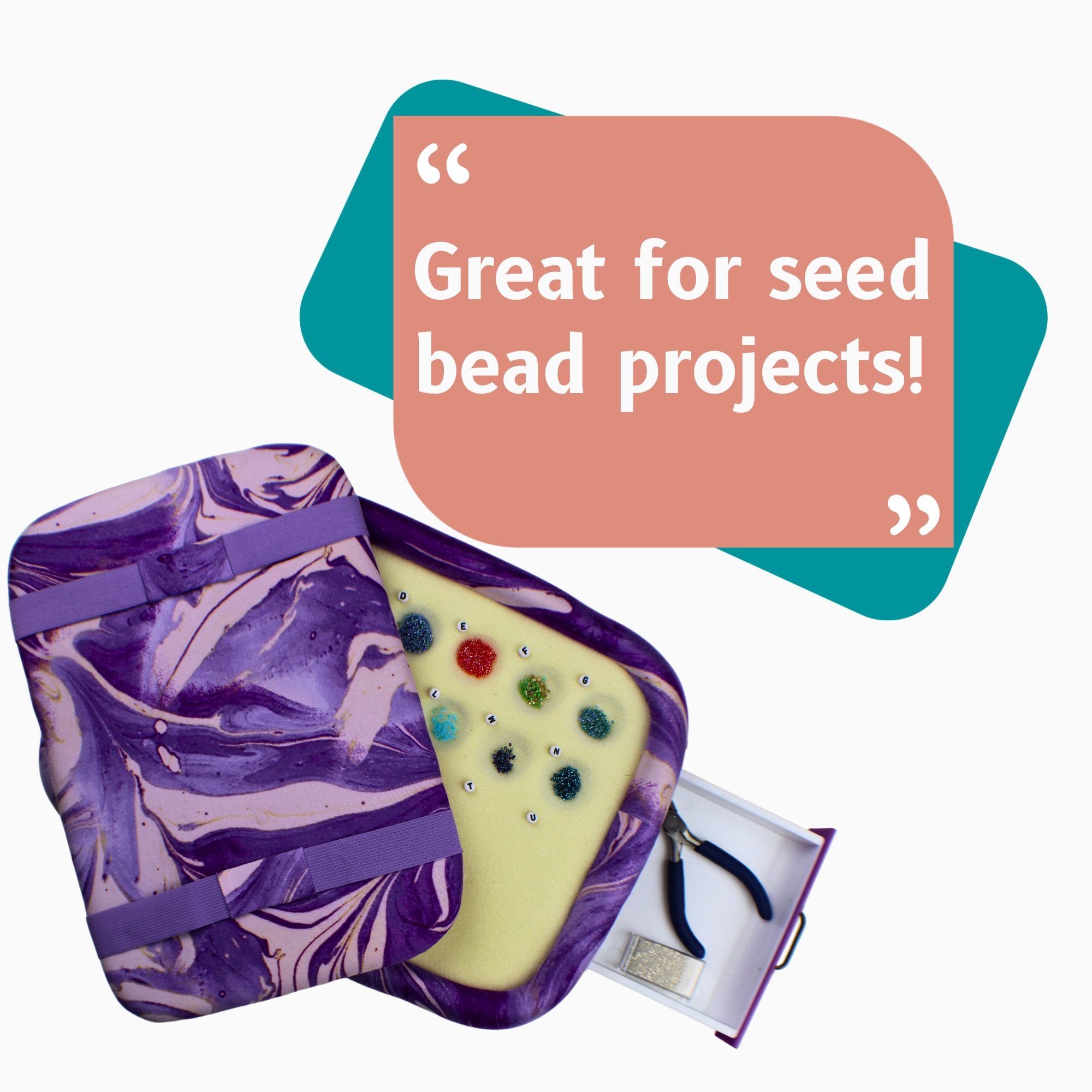 Purple and Aqua Bead Board in Floral Design Bead Boards for