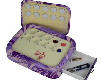 Creative Beading Mat Organizer With Lid | Beading Board | Vellux Surface, Storage Drawer Option For DIY Jewelry Makers | 9 x 12"