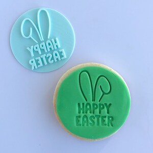 Happy Easter with ears Fondant /Cookie Embosser