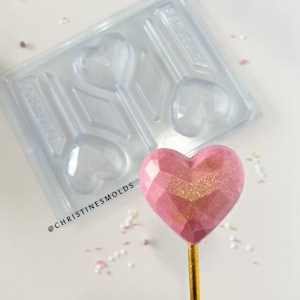 Driedelige mal met geometrische hartlolly 10283