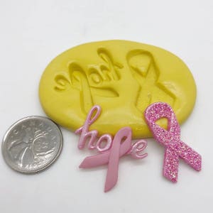 Moule en silicone pour rubans de sensibilisation au cancer du sein Hope