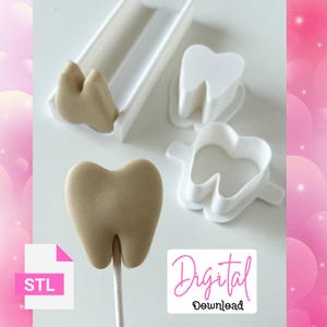 Frist Birthday Tooth  plunger mold with stand / tray STL FILE