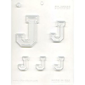Molde de chocolate con la letra "J" de Colleglate