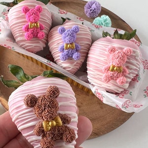 Bear Flower Silicone Mold for chocolate, fondant sugar paste, resin , clay .