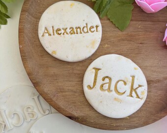 Custom Name Bold text  custom cookie stamp