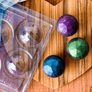 GEOMETRIC SPHERE 60MM  3 Part Mold chocolate molds , Hot chocolate bombs