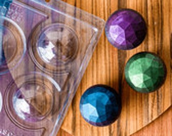GEOMETRIC SPHERE 60MM  3 Part Mold chocolate molds , Hot chocolate bombs