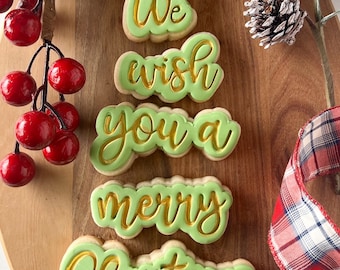 We wish you a merry Christmas stamp and cookie cutter set