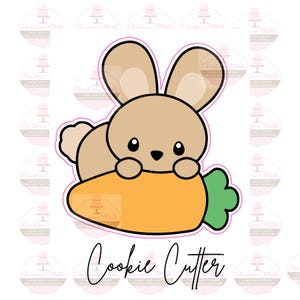Easter Bunny Cookie Cutter with Carrot – Spring Baking Tool, Cute Cookie Cutter for Easter, Animal Shaped Cutter for Cookies and Cakes