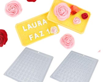 Mini molde de chocolate con letras y números