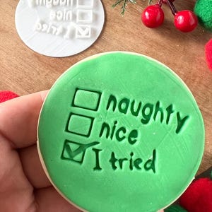 Naughty or Nice  Christmas  Fondant /Cookie Embosser stamp